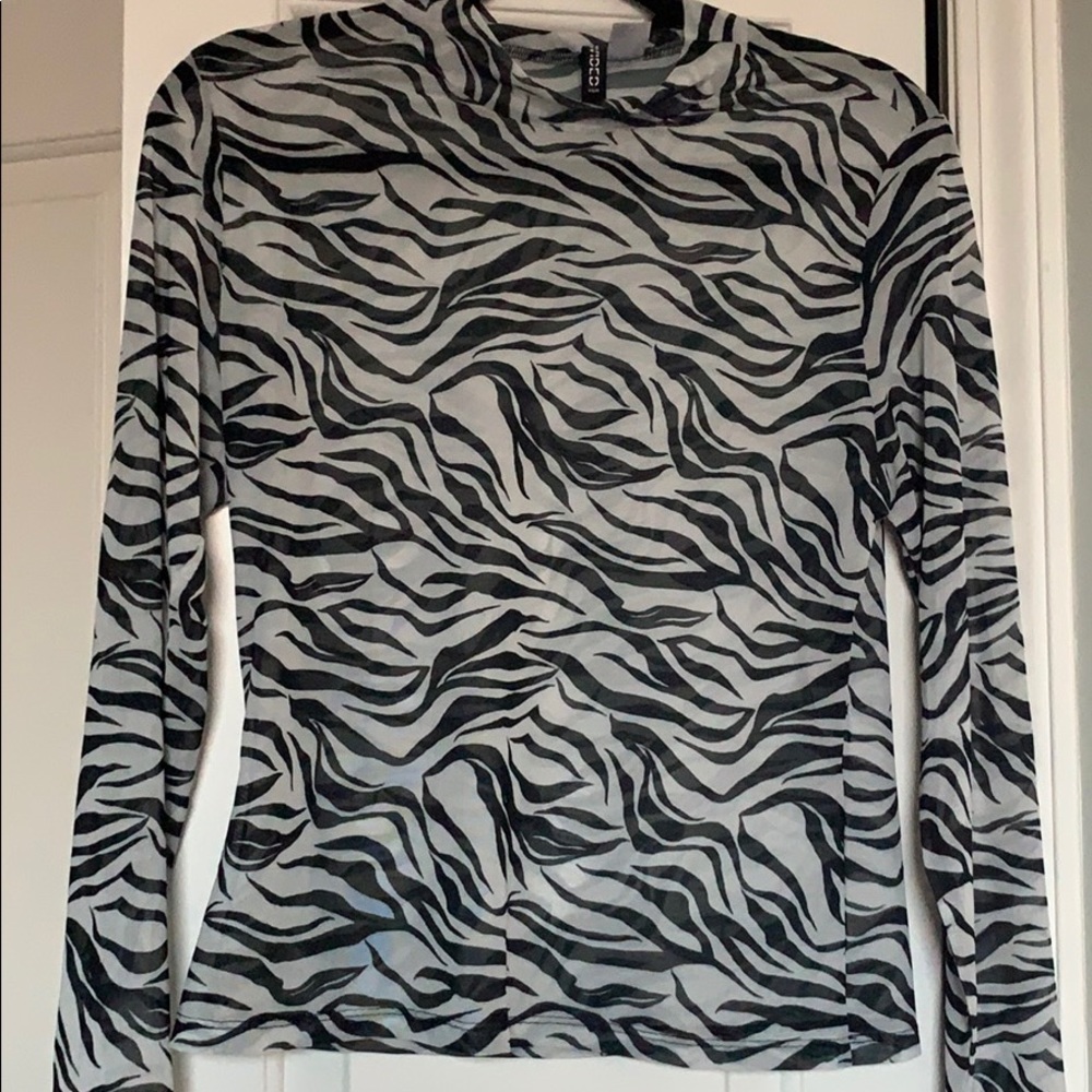 Shear Long Sleeve Zebra Skin Top